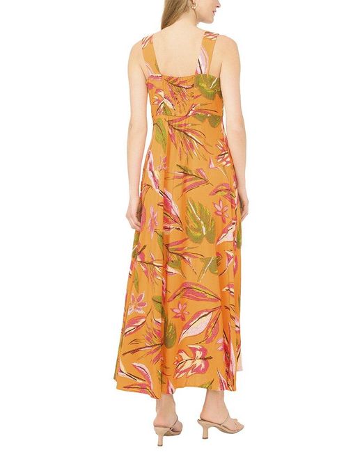 Vince Camuto Orange Smocked Back Maxi Dress
