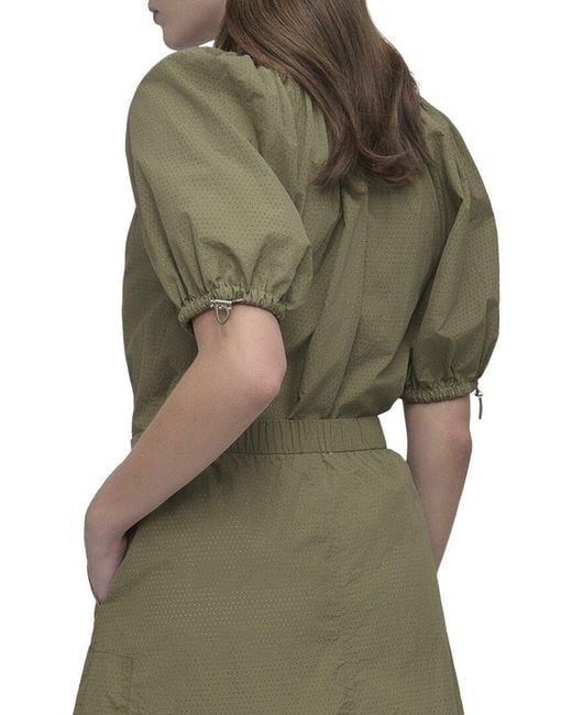 DKNY Green Bungee Sleeve Top