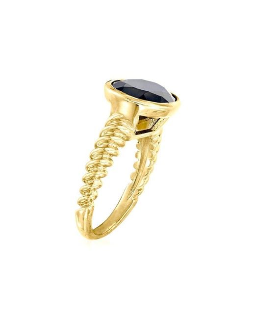 MaxColor Multicolor 18K Over 4.00 Ct. Tw. Onyx Ring