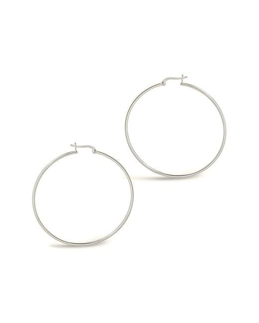 Sterling Forever White Silver Hoops