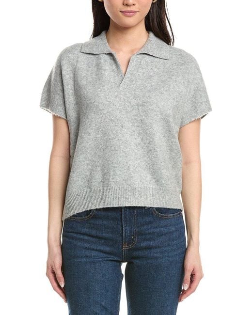 ANNA KAY Gray Elena Polo Sweater