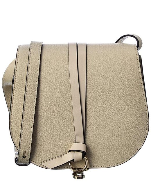 Chloé Alphabet Mini Leather Saddle Bag in White (Natural) Lyst Canada