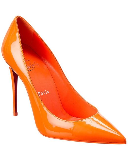 Christian Louboutin Kate 100 Patent Pump in Orange Lyst UK