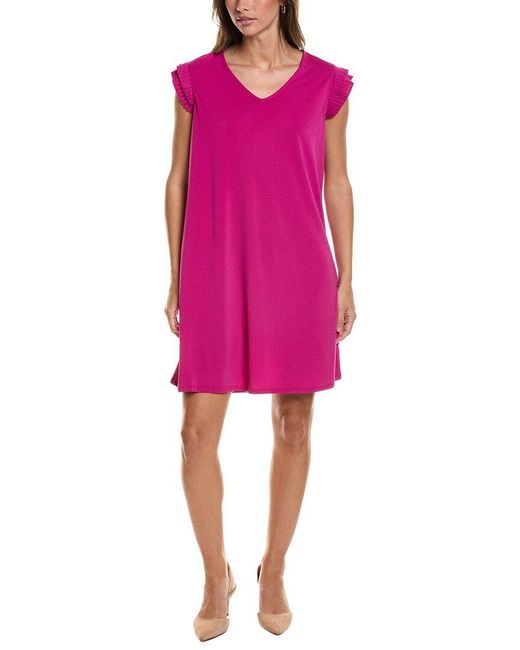 Adrianna Papell Pink Moss Crepe Shift Dress