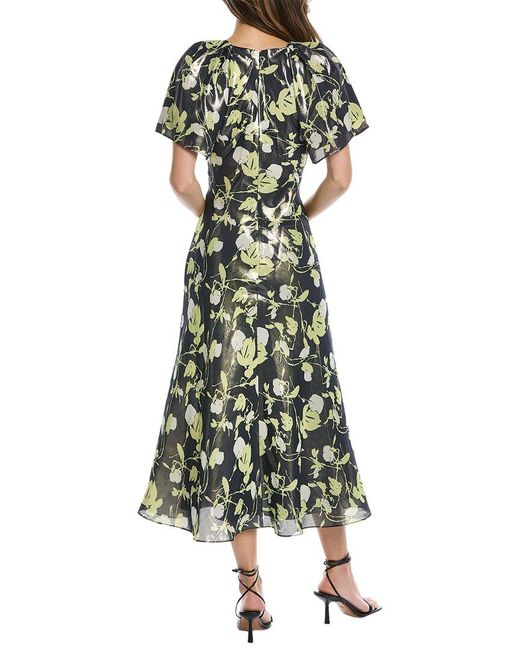 Tanya Taylor Green Evette Linen & Silk-blend Mini Dress