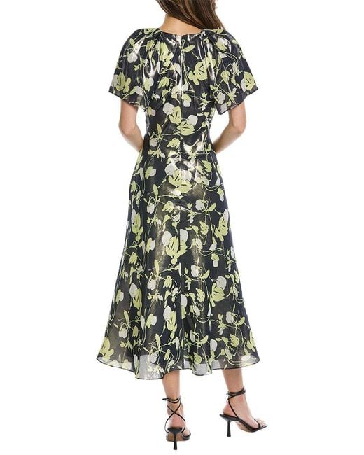 Tanya Taylor Green Evette Linen & Silk-Blend Mini Dress