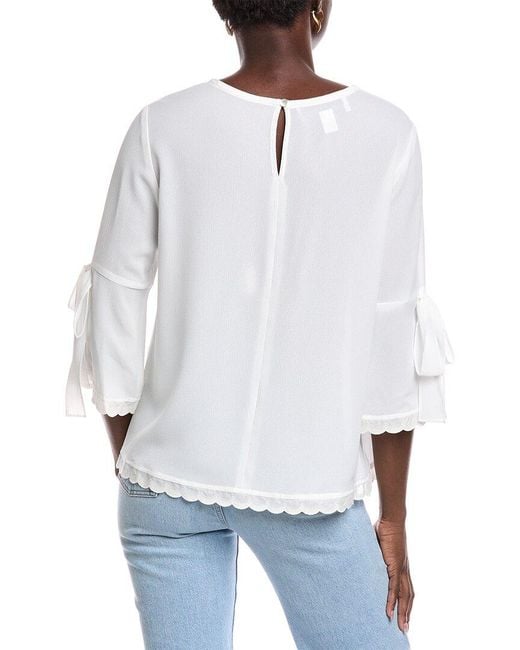 Sara Campbell White Lacey Blouse