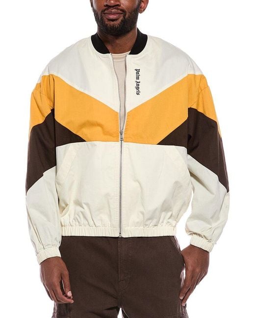 Palm Angels White Color Block Jacket for men