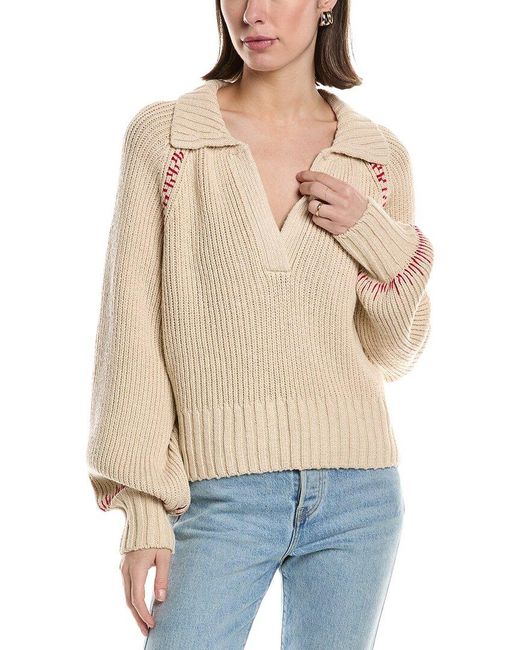 Hudson Natural Collared Wool-Blend Pullover