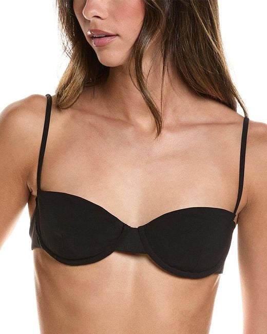Anemos Black Balconette Underwire Bikini Top