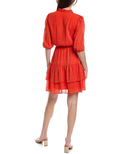 Nanette Lepore Red Arianna Dobby Mini Dress