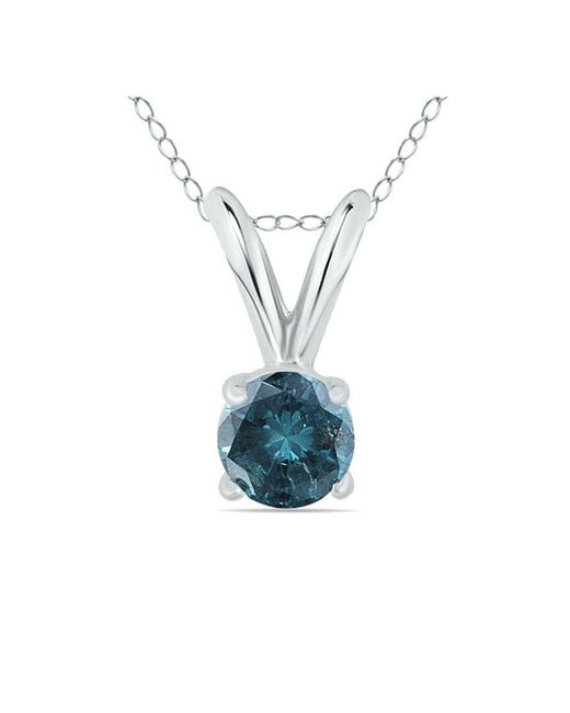 Diamond Select Cuts Blue 14K 0.23 Ct. Tw. Diamond Necklace