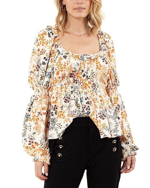 Hale Bob Natural Printed Top