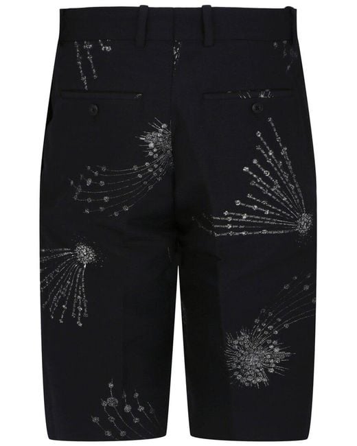 McQueen Black Embellished Astral Shorts for men