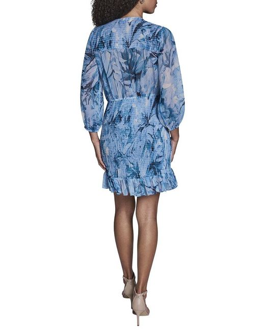 BCBGMAXAZRIA Blue Blouson Dress