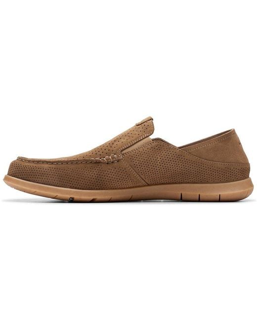 Clarks Brown Flexway Easy Suede Shoe for men