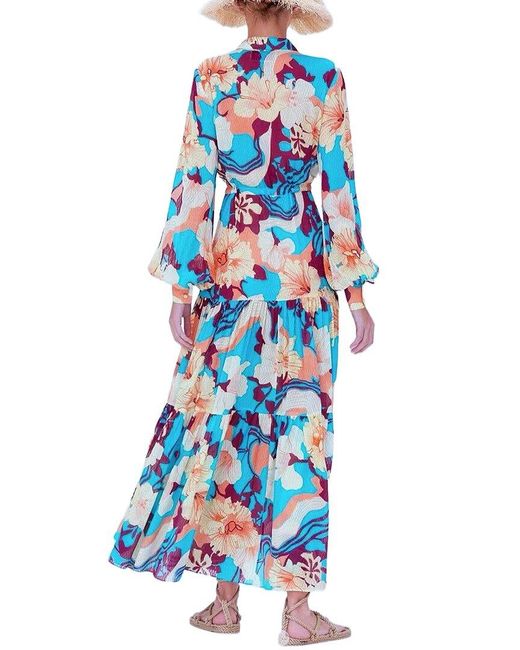 Emma way Blue Printed Maxi Dress