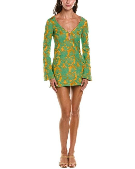 Saloni Green Sade Lily Brocade Tunic