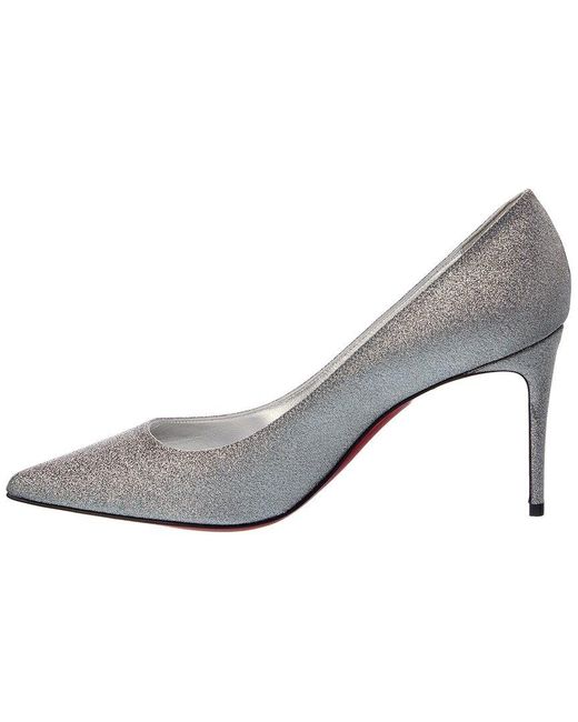 Christian Louboutin Gray Kate 85 Leather Pump