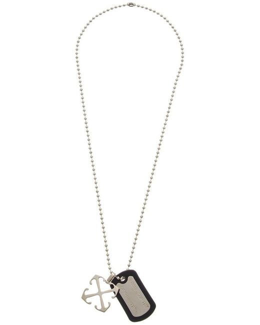 Off-White c/o Virgil Abloh White Zip Tie + Arrow Necklace for men
