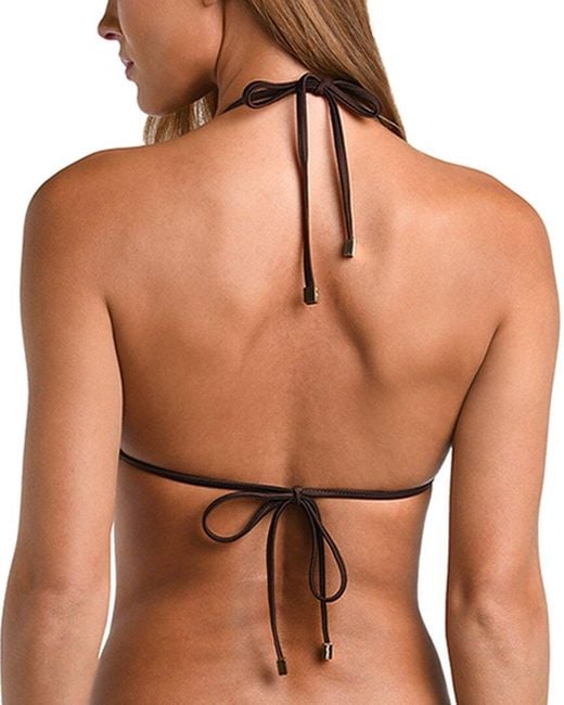 L'Agence Black Anabelle Shimmer Triangle Bra Top