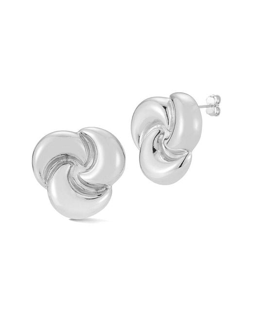 Glaze Jewelry White Plated Love Knot Stud Earrings