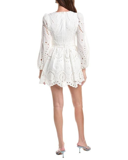 Avec Les Filles White Long Sleeve Tie Waist Skort