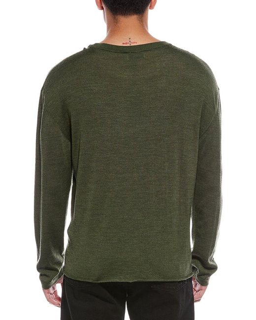 Officine Generale Green Officine Generale Reggie Wool-Blend Crewneck Sweater for men