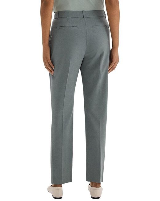 Theory Blue Wool-Blend Testra Pant