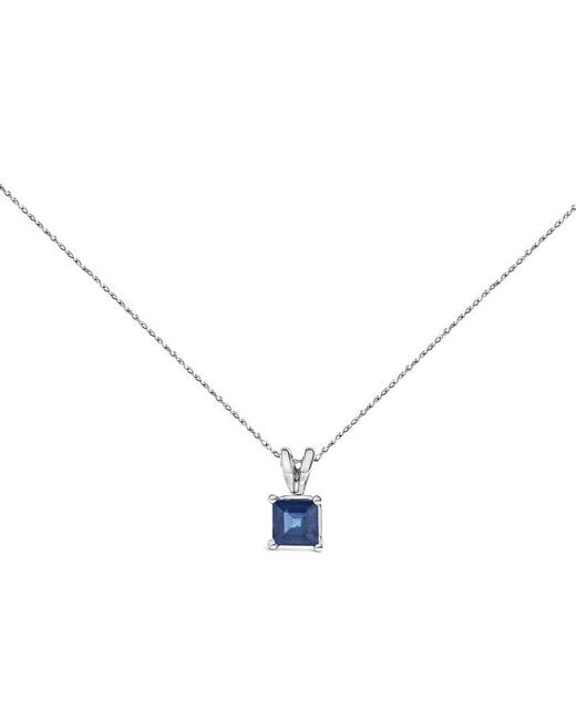 Haus of Brilliance Blue Colorful Gemstones 14K 0.65 Ct. Tw. Sapphire Pendant Necklace