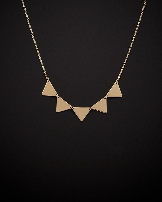 Italian Gold Black 14K 5-Triangle Necklace