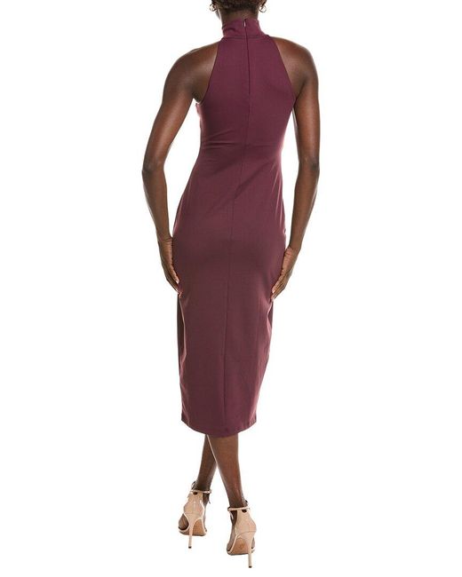 Susana Monaco Red Mock Neck Midi Dress