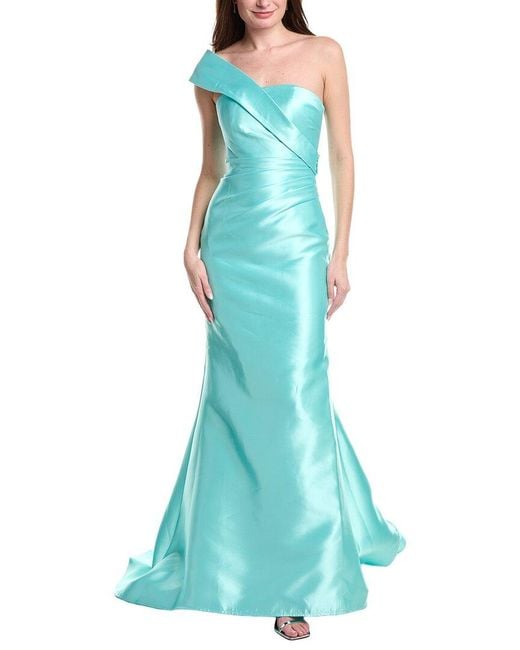 Jovani Blue Solid Gown