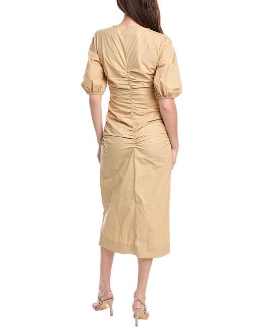 Ganni Natural Poplin Maxi Dress