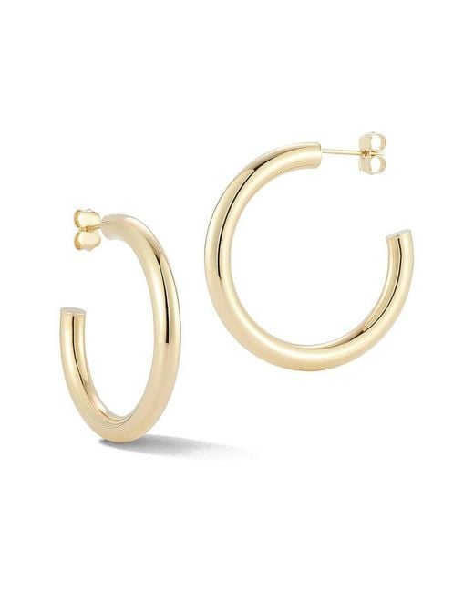 Ember Fine Jewelry Metallic 14K Round Tube Hoop Earrings