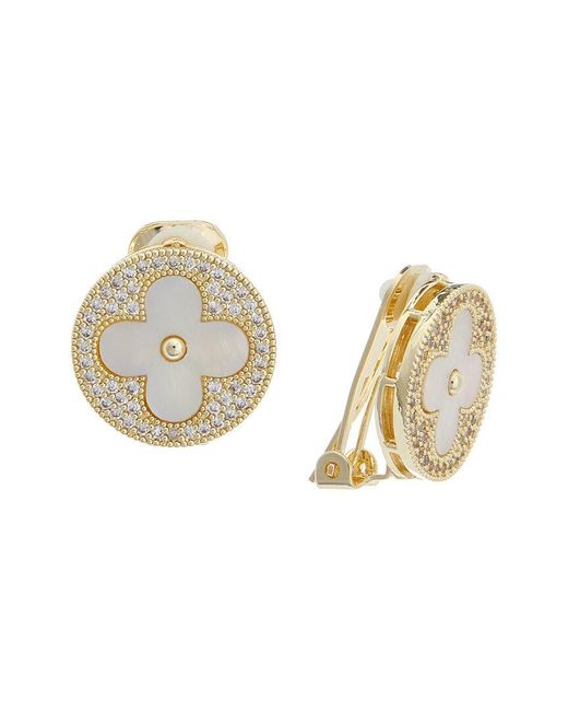 Juvell Metallic 18k Plated Pearl Cz Earrings