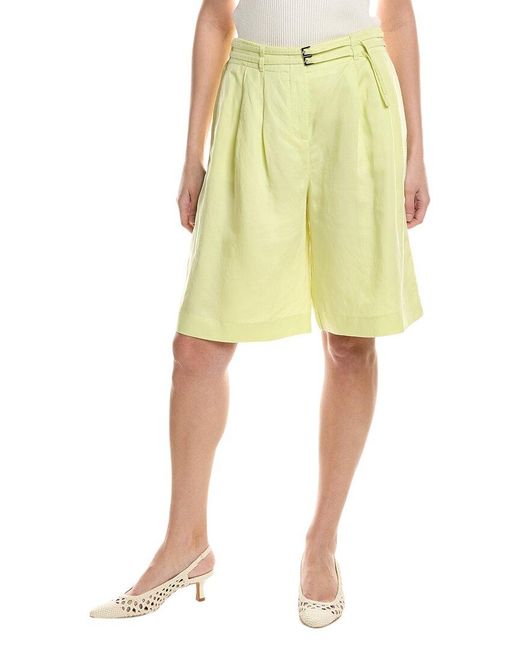 Boss Yellow Tilena Linen-Blend Short