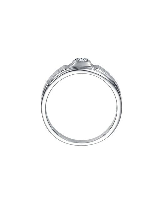 Genevive Jewelry White Rachel Glauber Plated Cz Ring for men