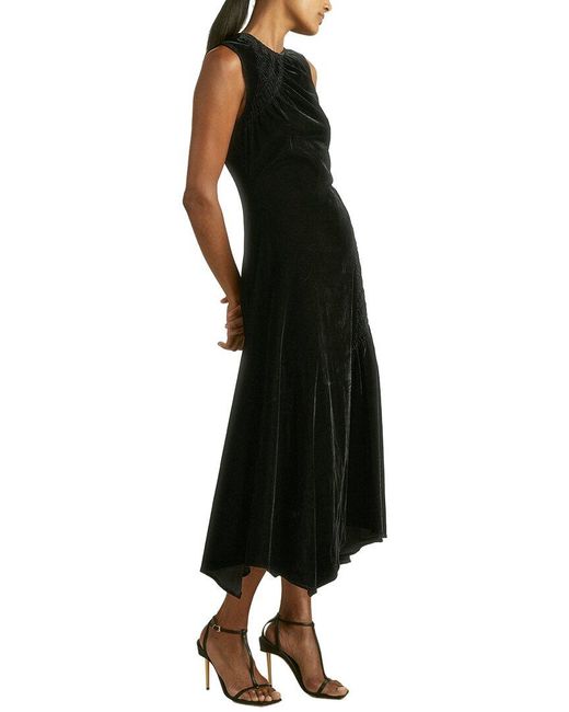 Reiss Black Blakely Sleeveless Velvet Dress