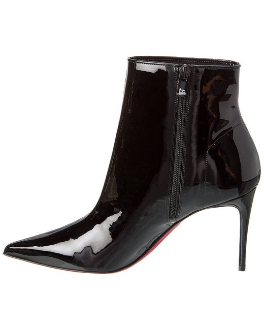 Christian Louboutin Black Sporty Kate 85 Booty Patent-leather Heeled Ankle Boots