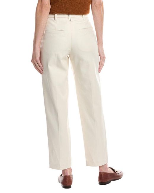 Brunello Cucinelli Natural Pleated Pant