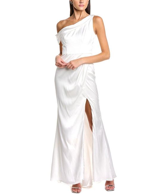 Black by Bariano White Madonna Draped Gown