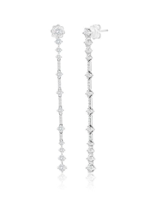 Jewels by Viomo White 14K 2.01 Ct. Tw. Diamond Long Earrings