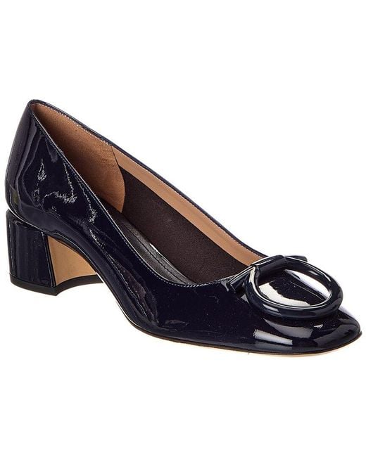 Ferragamo Blue Mara Patent Pump