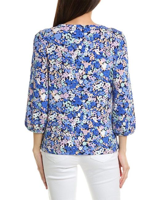 Jones New York Moss Crepe Top in Blue | Lyst