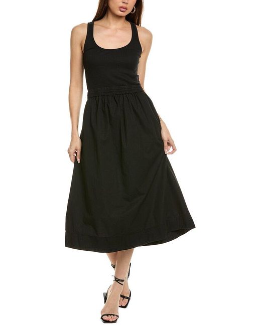 Nation Ltd Black Sadelle Clean Combo Midi Dress