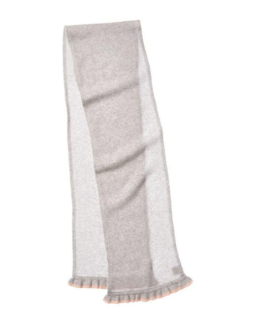 Portolano Gray Ruffled Cashmere Scarf