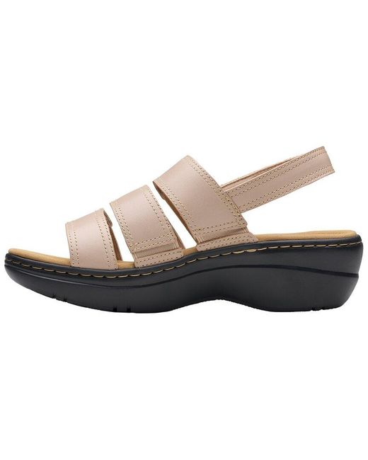Clarks Brown Merliah 2 Bali Leather Wedge Sandal