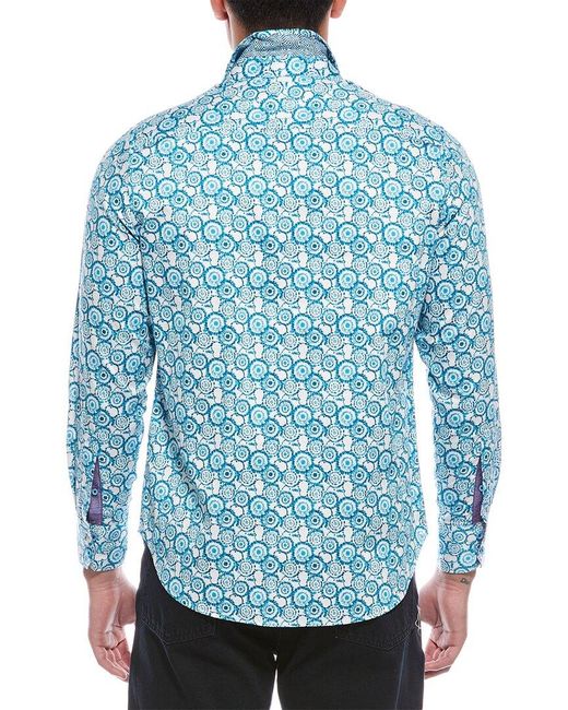 Robert Graham Blue Cantley Classic Fit Woven Shirt for men