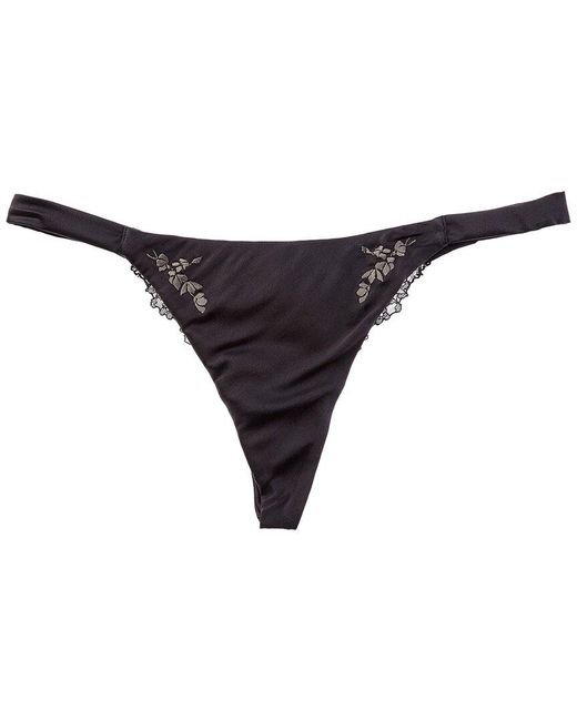 La Perla Black Cherry Blossom Silk-Blend G-String
